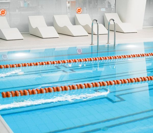 Wide view of a clean modern training facility